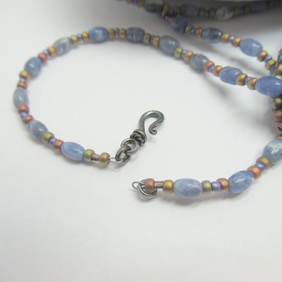 Artisan Cabochon bead Embroidered necklace - Picture 8 of 11